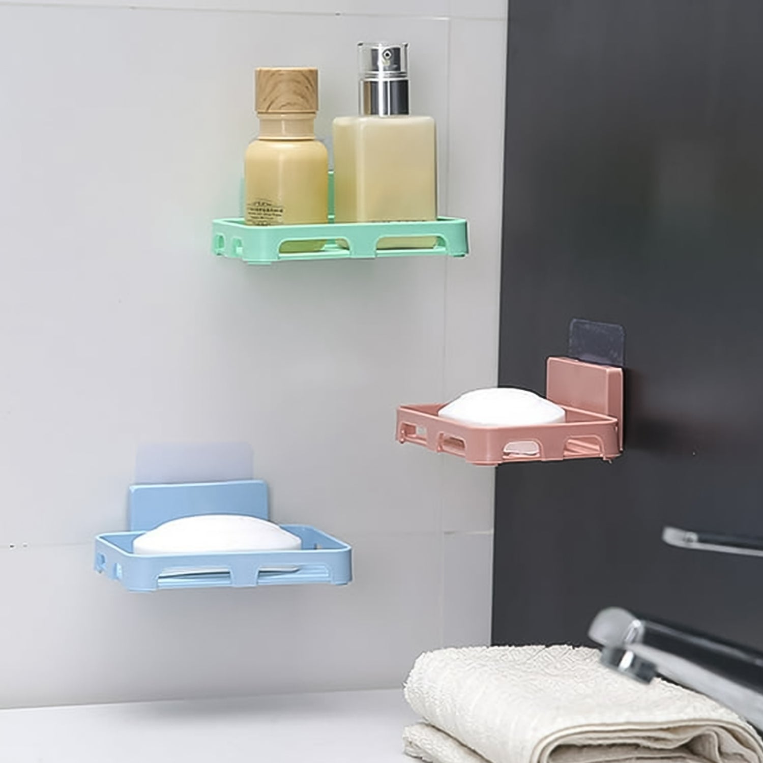Bathroom & Kitchen Soap Holder: Self-Adhesive ,Sabudani (Plastic Box) Bathroom & Kitchen Soap Holder: Self-Adhesive ,Sabudani (Plastic Box)